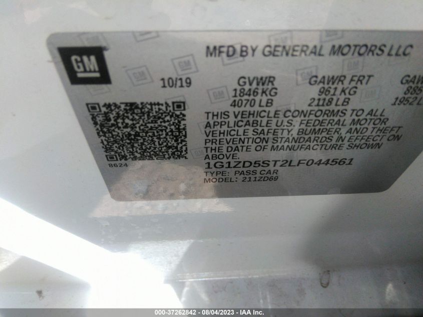 2020 CHEVROLET MALIBU LT - 1G1ZD5ST2LF044561