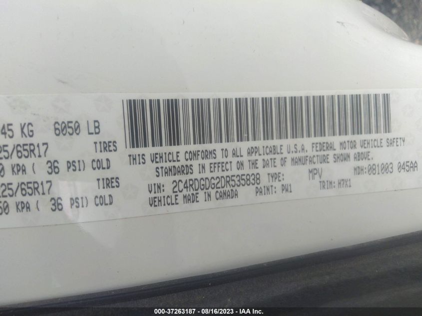 2013 DODGE GRAND CARAVAN CREW - 2C4RDGDG2DR535838