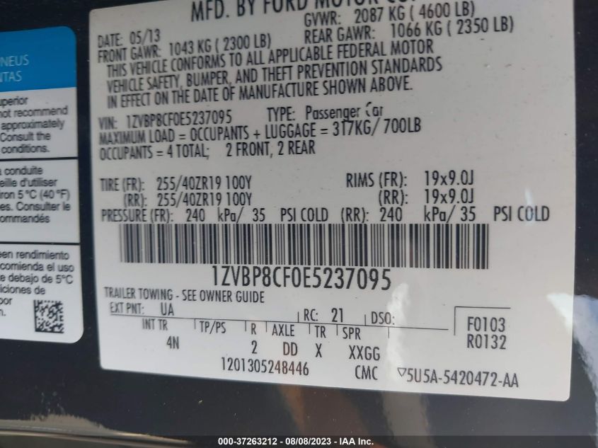 2014 FORD MUSTANG GT - 1ZVBP8CF0E5237095