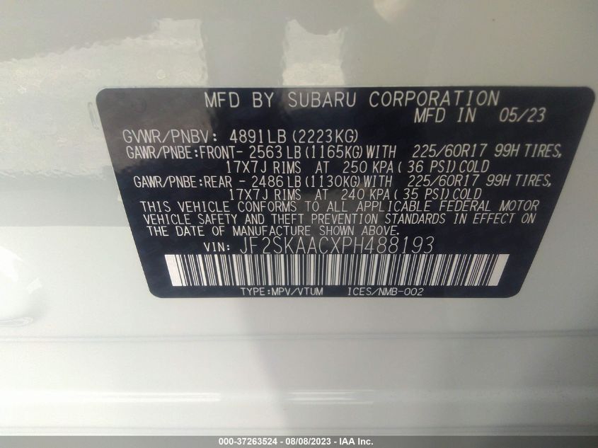 2023 SUBARU FORESTER - JF2SKAACXPH488193