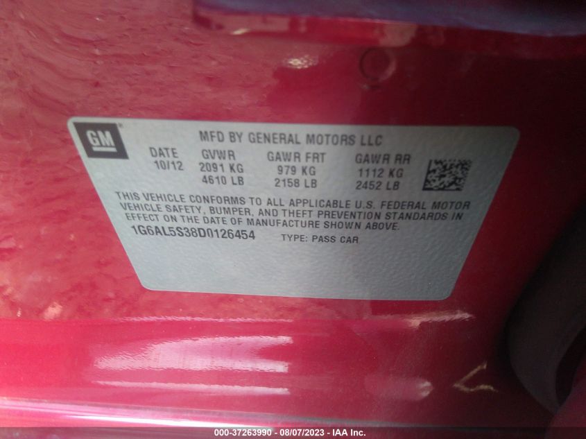 2013 CADILLAC ATS PREMIUM - 1G6AL5S38D0126454