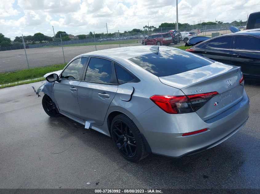 VIN 2HGFE2F52NH609640 2022 HONDA CIVIC SEDAN SPORT