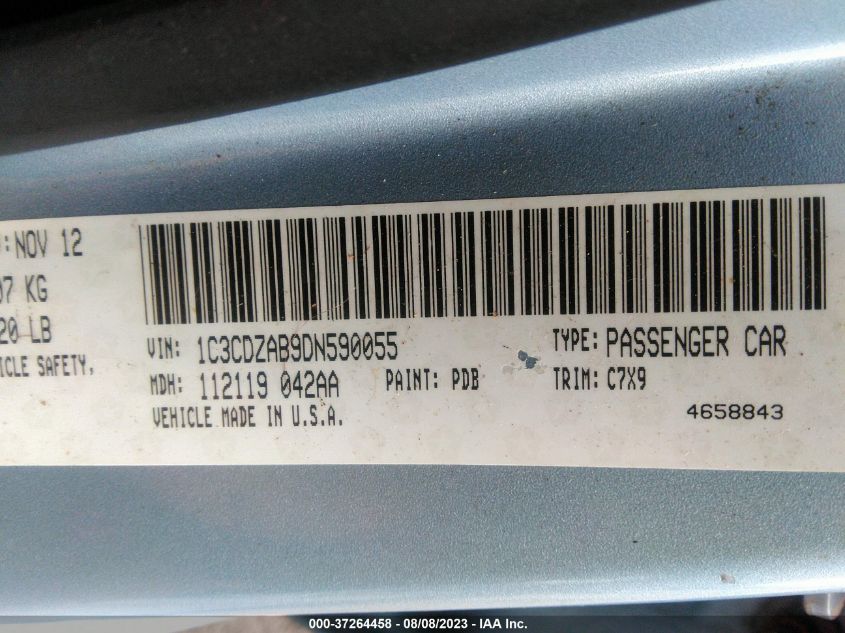 2013 DODGE AVENGER SE - 1C3CDZAB9DN590055