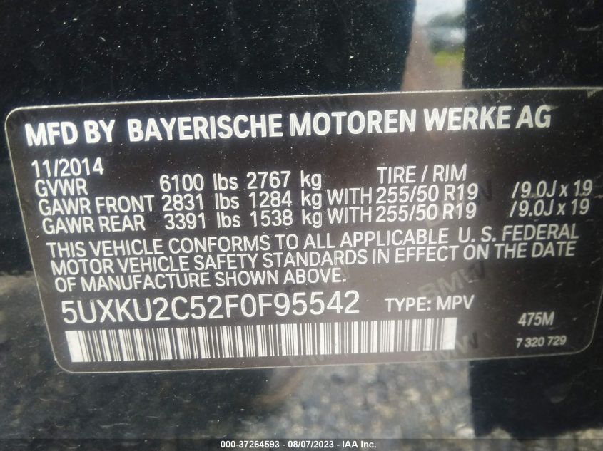 5UXKU2C52F0F95542 2015 BMW X6, photo no. 9