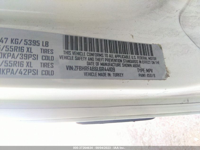 2020 RAM PROMASTER CITY TRADESMAN - ZFBHRFAB6L6R44109