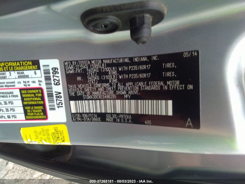 2014 TOYOTA SIENNA LE - 5TDKK3DCXES486295