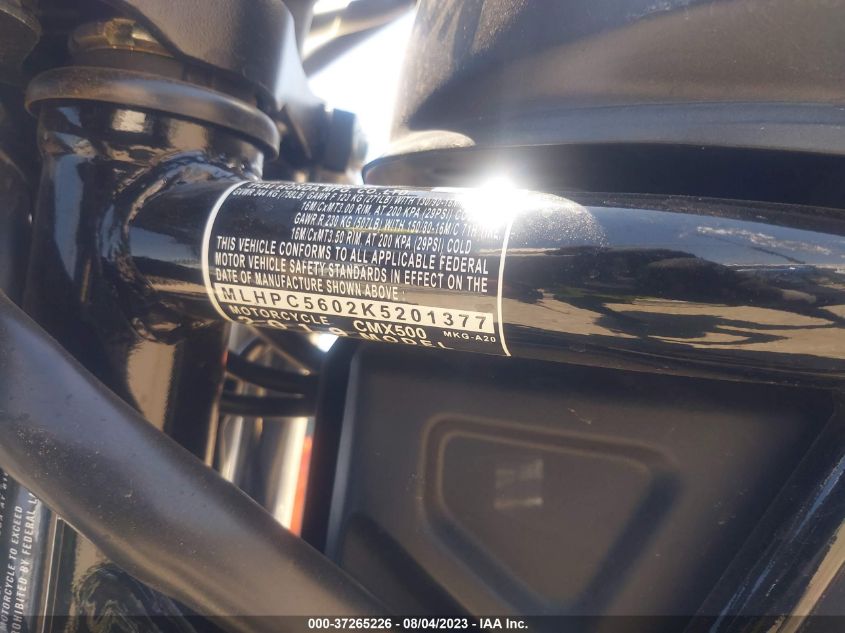 2019 HONDA CMX500 MLHPC5602K5201377