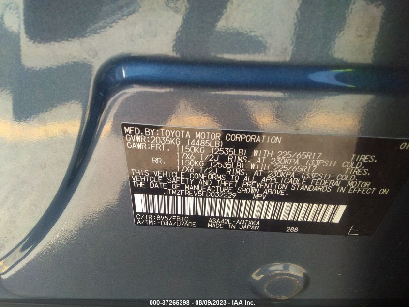 2014 TOYOTA RAV4 LE - JTMZFREV5ED032229