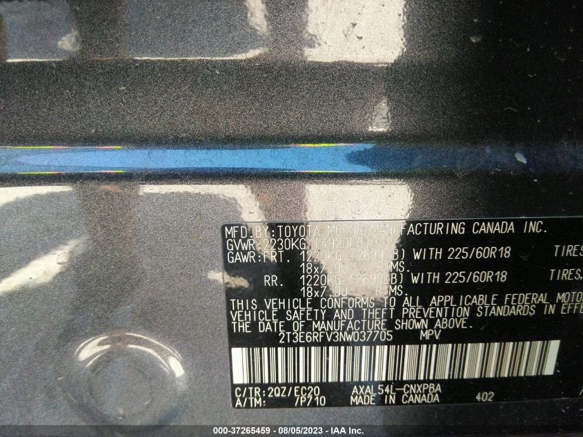 2022 TOYOTA RAV4 XSE - 2T3E6RFV3NW037705