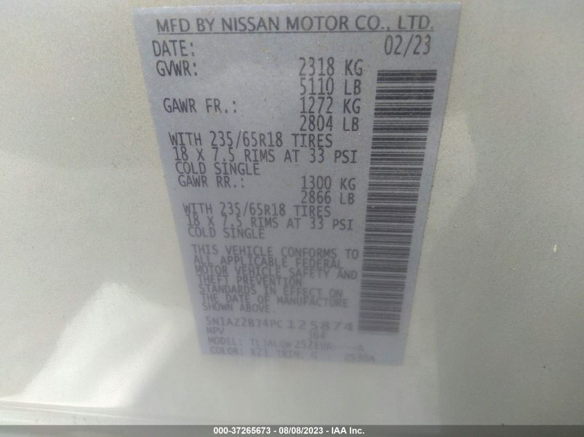 2023 NISSAN MURANO SV - 5N1AZ2BJ4PC125874