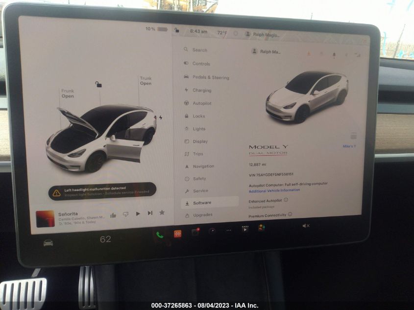 2022 TESLA MODEL Y PERFORMANCE - 7SAYGDEF5NF558151