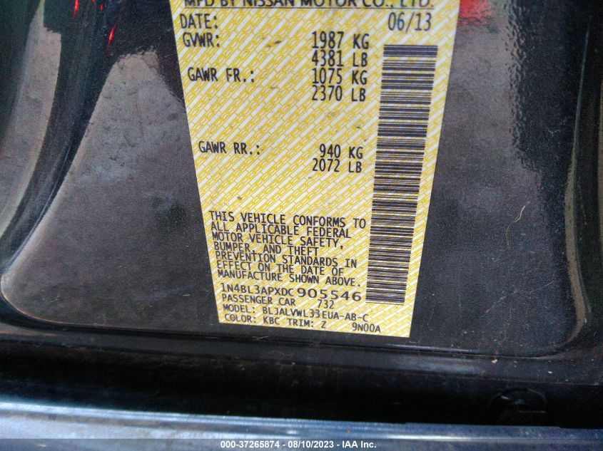 2013 NISSAN ALTIMA 3.5 SL - 1N4BL3APXDC905546