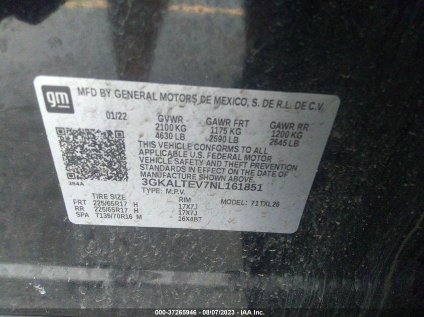2022 GMC TERRAIN SLE - 3GKALTEV7NL161851