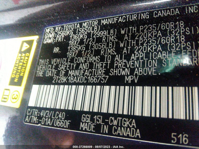 2013 LEXUS RX 350 - 2T2BK1BAXDC166757