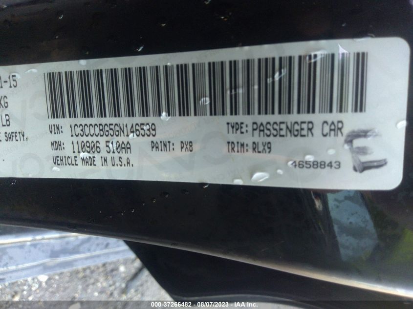 2016 CHRYSLER 200 S - 1C3CCCBG5GN146539