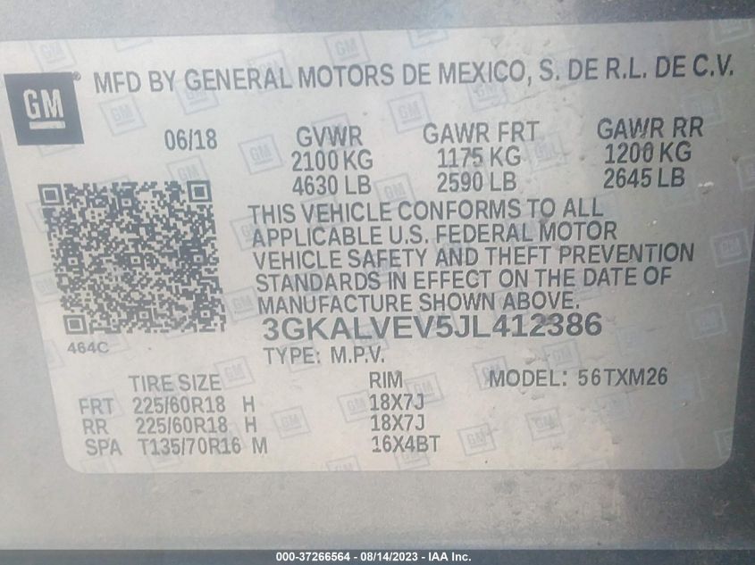 2018 GMC TERRAIN SLT - 3GKALVEV5JL412386