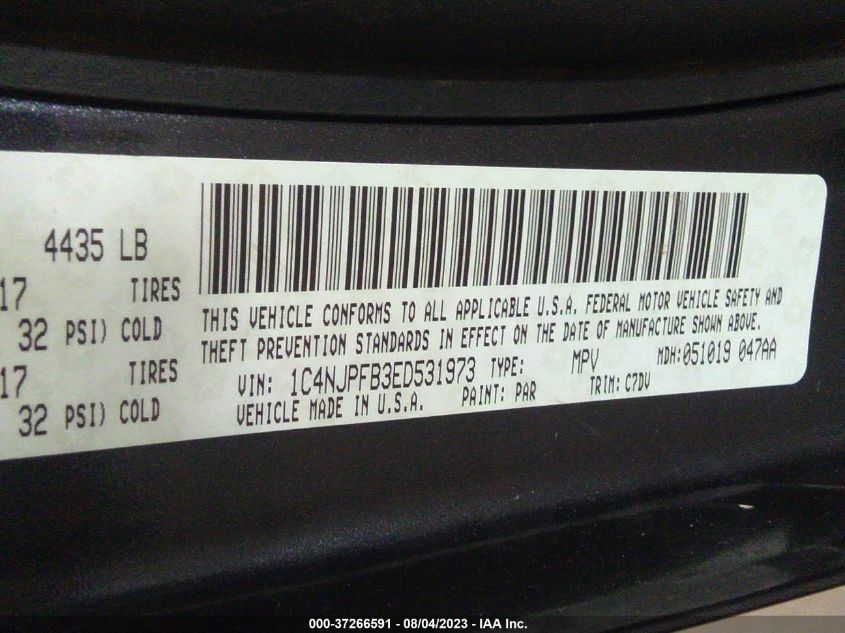 2014 JEEP PATRIOT LATITUDE - 1C4NJPFB3ED531973