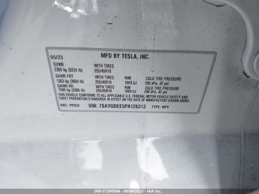 2023 TESLA MODEL Y - 7SAYGDEE5PA126313