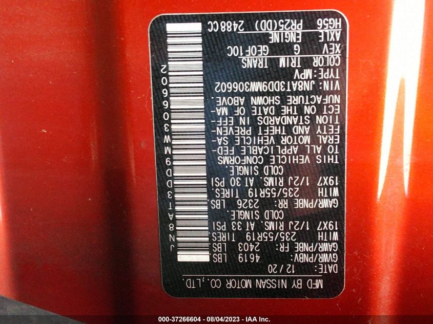 2021 NISSAN ROGUE PLATINUM - JN8AT3DD9MW306602