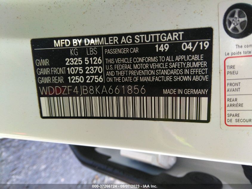 2019 MERCEDES-BENZ E-CLASS E 300 - WDDZF4JB8KA661856
