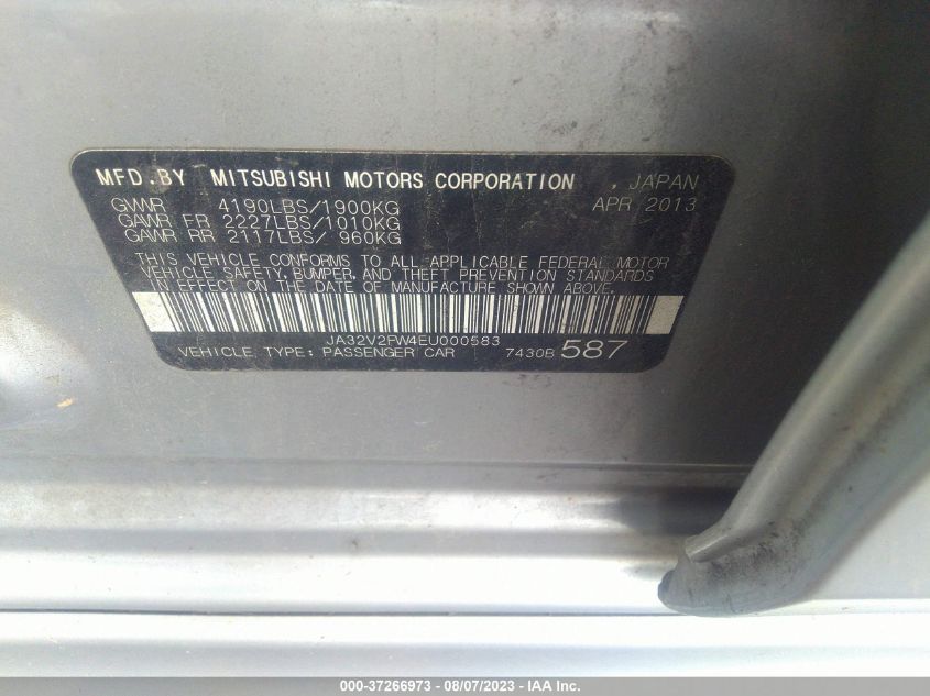 2014 MITSUBISHI LANCER SE - JA32V2FW4EU000583