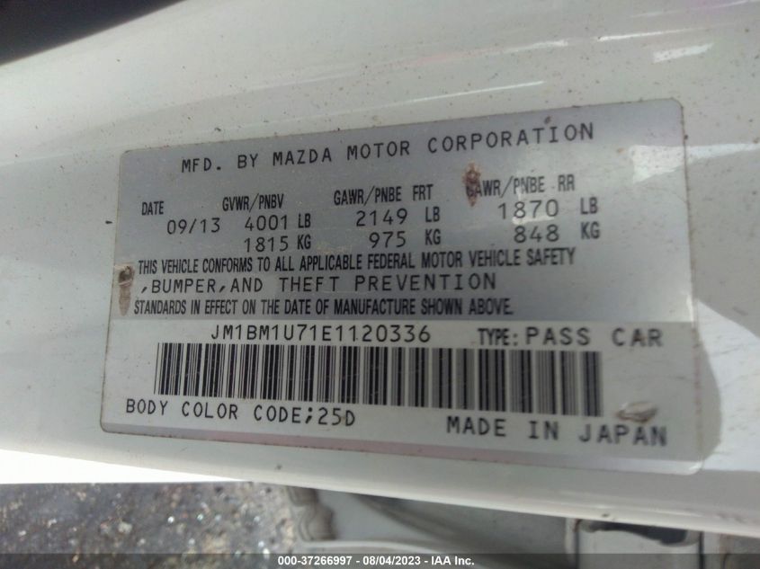 2014 MAZDA MAZDA3 - JM1BM1U71E1120336