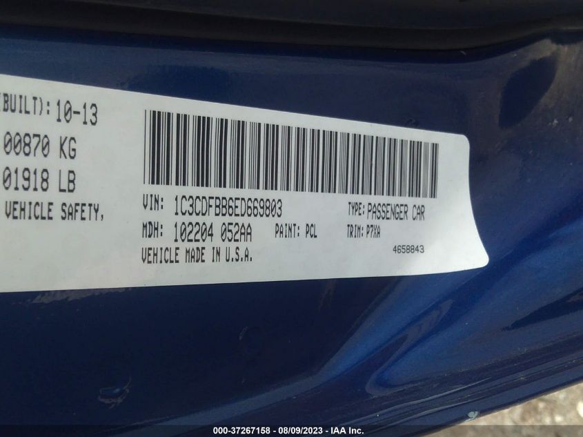 2014 DODGE DART SXT - 1C3CDFBB6ED669803