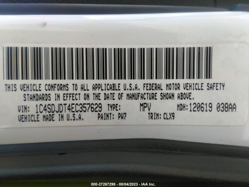 2014 DODGE DURANGO LIMITED - 1C4SDJDT4EC357629