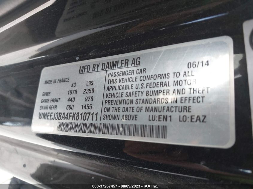 2015 SMART FORTWO PASSION/PURE - WMEEJ3BA4FK810711