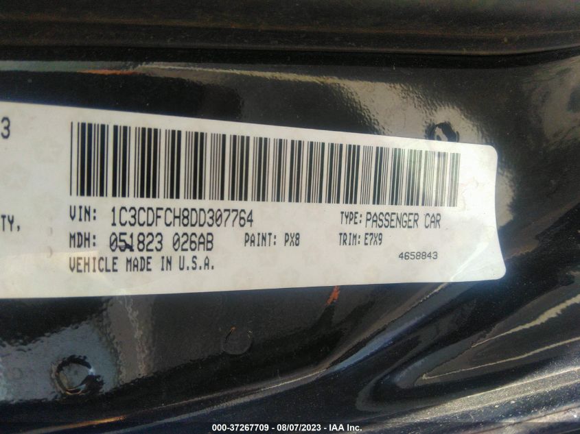 2013 DODGE DART LIMITED - 1C3CDFCH8DD307764