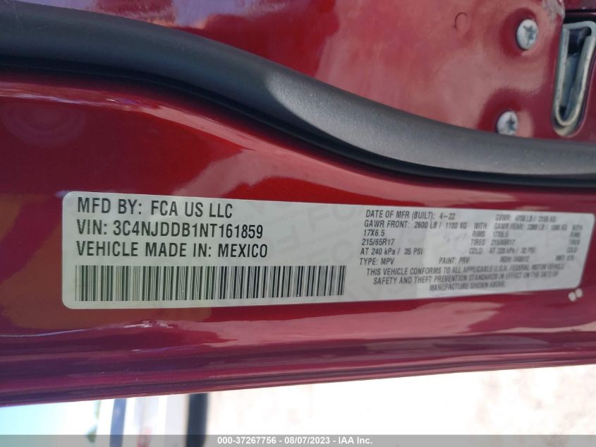 VIN 3C4NJDDB1NT161859 2022 JEEP COMPASS TRAILHAWK