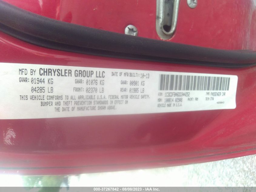 2013 DODGE DART SXT - 1C3CDFBA6DD344252