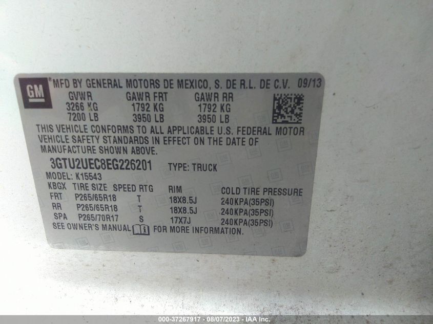 2014 GMC SIERRA 1500 SLE - 3GTU2UEC8EG226201