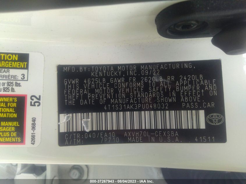 2023 TOYOTA CAMRY HYBRID SE - 4T1S31AK3PU048032