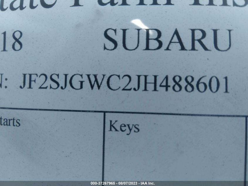 2018 SUBARU FORESTER TOURING - JF2SJGWC2JH488601