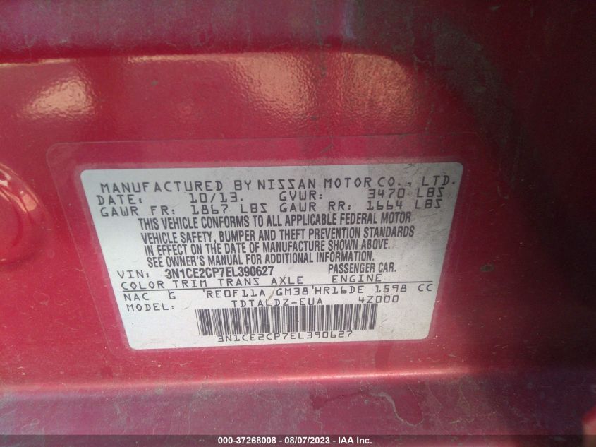 2014 NISSAN VERSA NOTE SV - 3N1CE2CP7EL390627