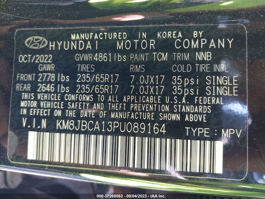 2023 HYUNDAI TUCSON HYBRID BLUE KM8JBCA13PU089164