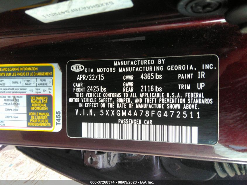 2015 KIA OPTIMA LX - 5XXGM4A78FG472511