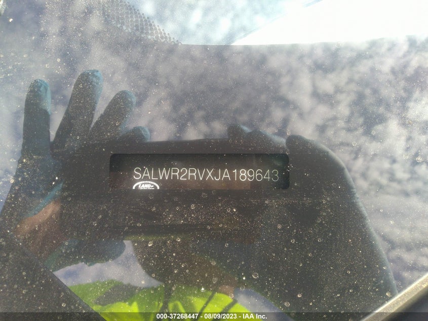 VIN SALWR2RVXJA189643 2018 LAND ROVER RANGE ROVER SPORT HSE