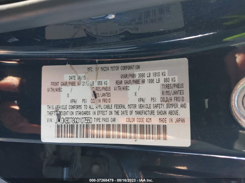 2016 MAZDA CX-3 GRAND TOURING - JM1DKBD78G0107550
