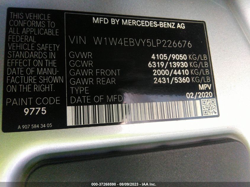 2020 Mercedes-Benz Sprinter - W1W4EBVY5LP226676