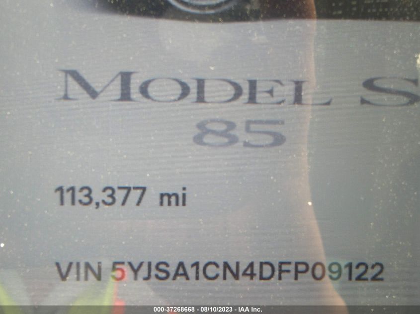 2013 TESLA MODEL S - 5YJSA1CN4DFP09122