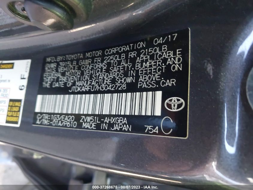 2017 TOYOTA PRIUS TWO/TWO ECO/THREE - JTDKARFU7H3042728