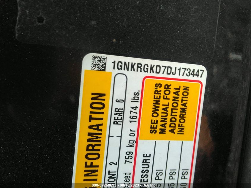 2013 CHEVROLET TRAVERSE LT - 1GNKRGKD7DJ173447