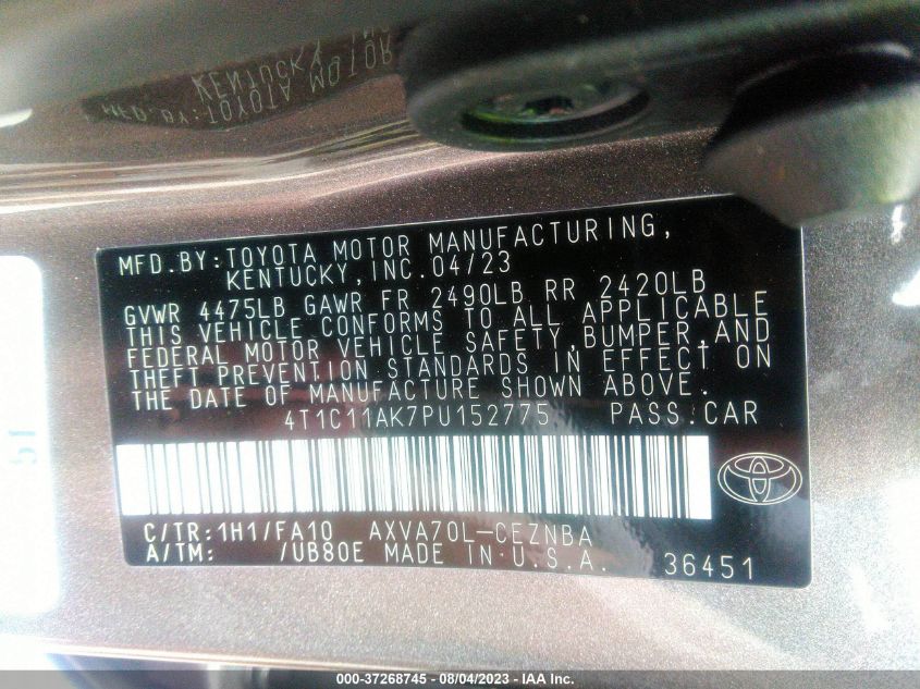 2023 TOYOTA CAMRY LE - 4T1C11AK7PU152775