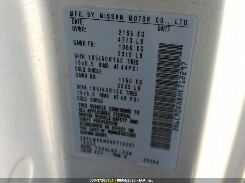 2017 NISSAN NV200 COMPACT CARGO SV - 3N6CM0KN8HK712297