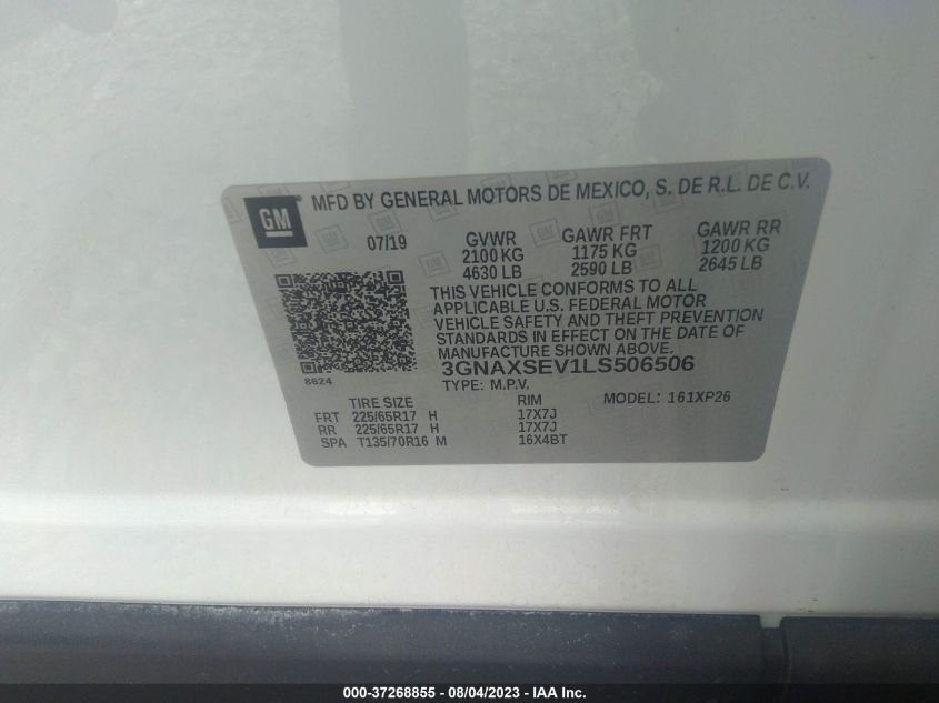 2020 CHEVROLET EQUINOX LS - 3GNAXSEV1LS506506