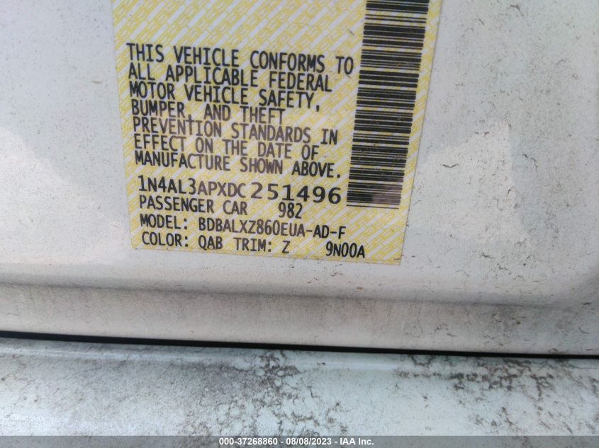 2013 NISSAN ALTIMA 2.5 SL - 1N4AL3APXDC251496