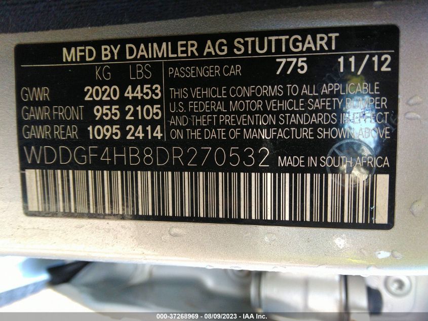 2013 MERCEDES-BENZ C-CLASS C 250 - WDDGF4HB8DR270532