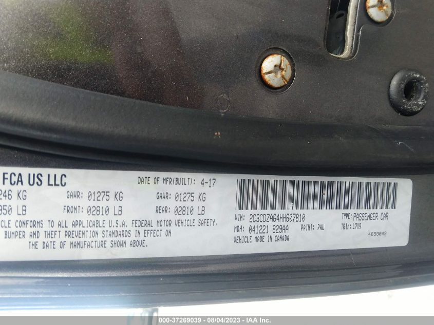 2017 DODGE CHALLENGER SXT - 2C3CDZAG4HH607810